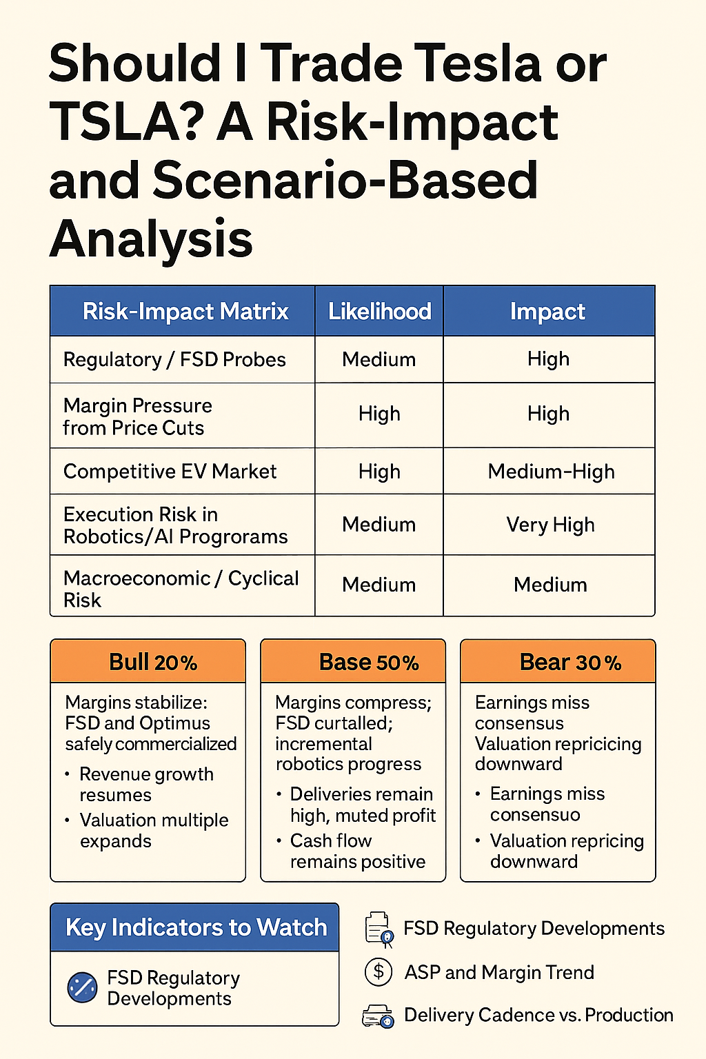 Should I trade Tesla or TSLA? A Risk-Impact and Scenario-Based Analysis