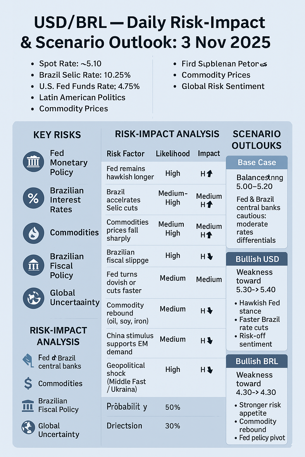 USD/BRL — Daily Risk-Impact & Scenario Outlook: 3 Nov 2025